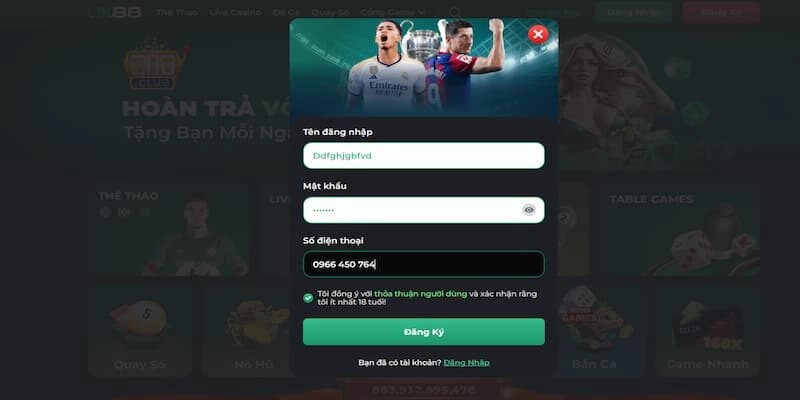 Điền thông tin đăng ký Uk88 chính xác