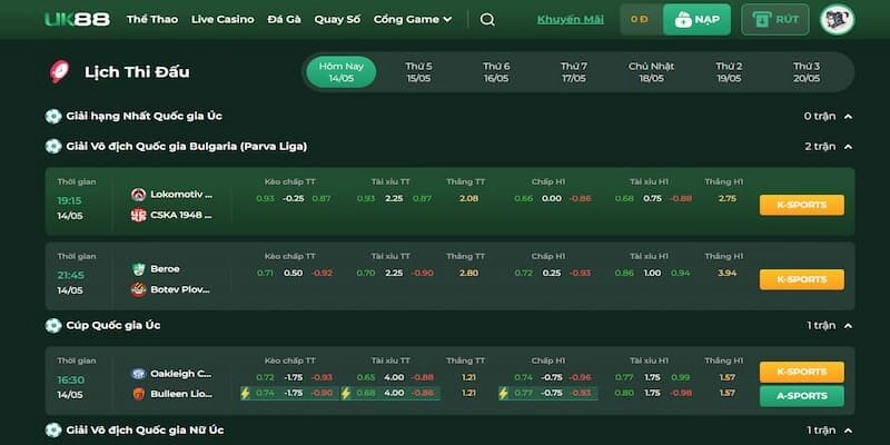 Khuyến mãi thể thao Uk88 hấp dẫn